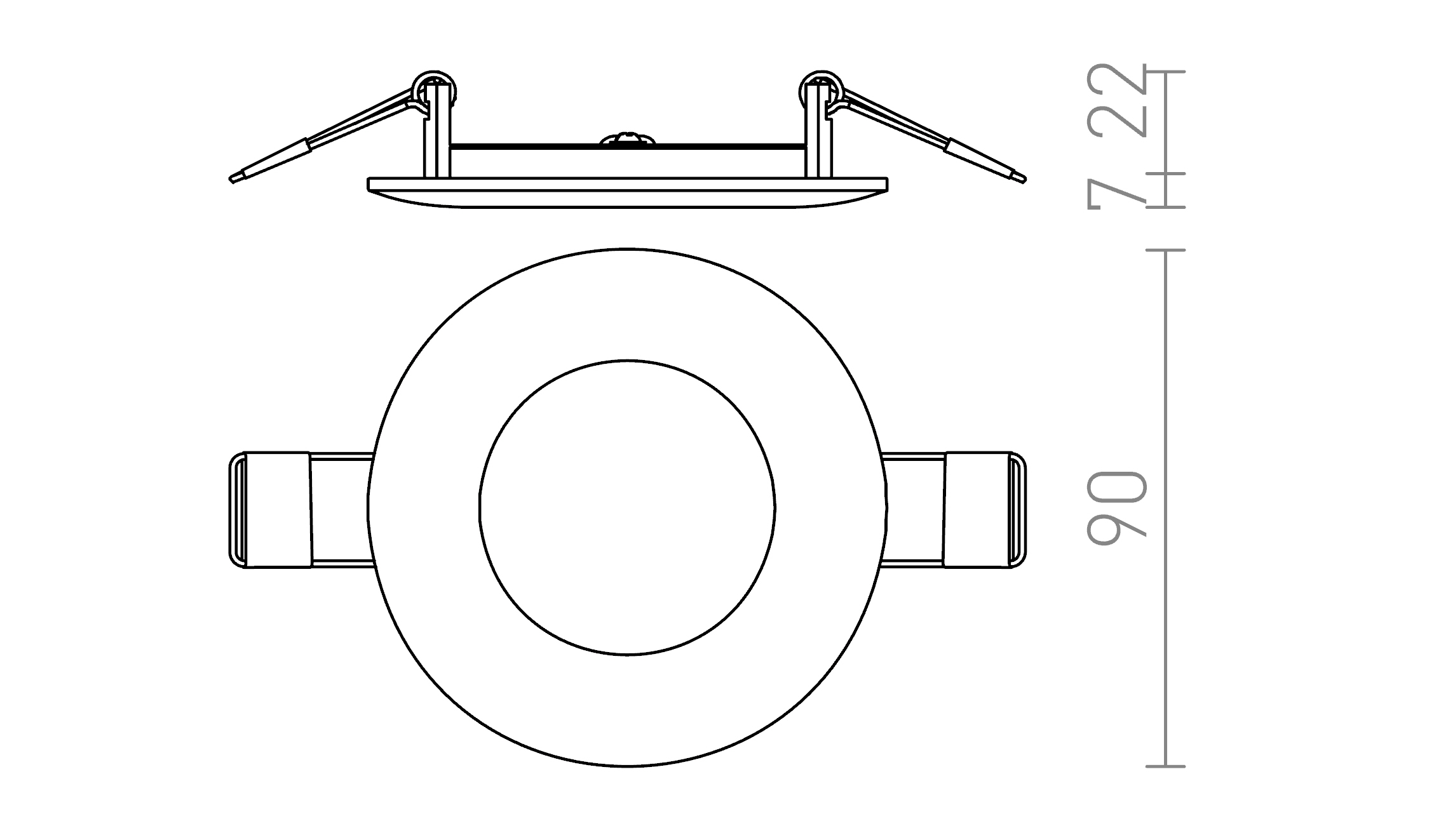 Termék vázlat – LEDRA DADA 9 süllyesztett lámpa fehér 230V LED 3W 3000K