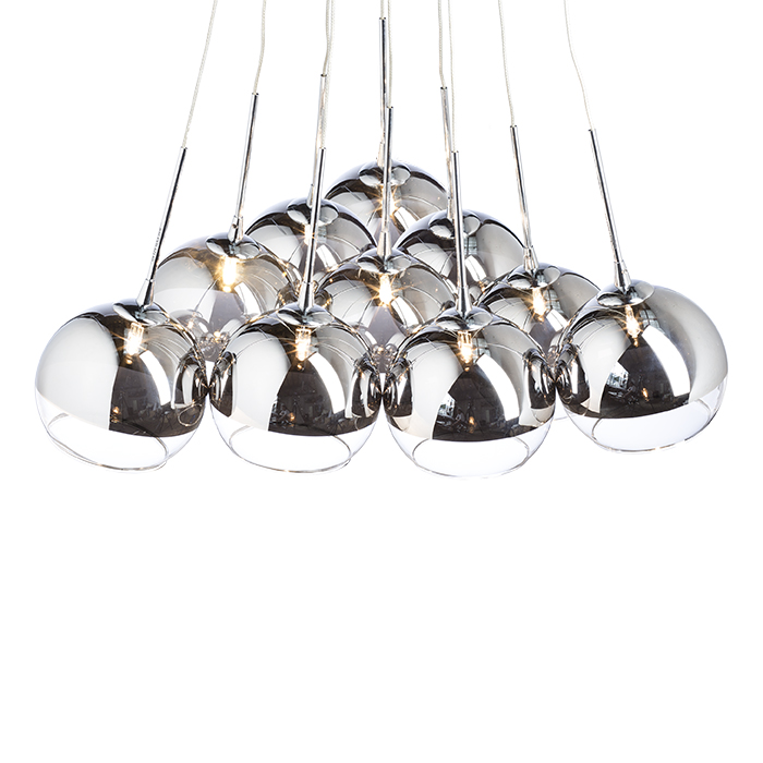 RENDL ASTRAL závesná chrómové sklo/číre sklo 230V/12V G4 10x20W