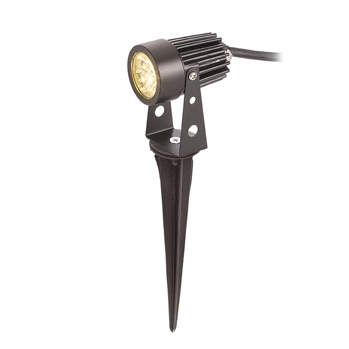 RENDL GUN na bodci černá 230V LED 3x1W 30° IP65 3000K