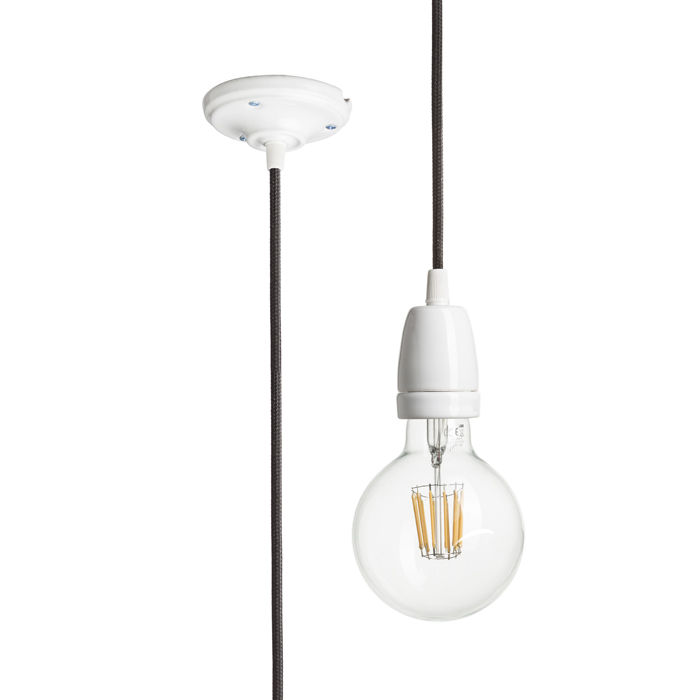 RENDL FABIO závesná súprava čierna porcelán 230V LED E27 15W