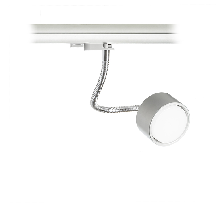 RENDL PIXIE na husom krku, na trojokruh. lištu striebrosivá chróm 230V LED GX53 7W