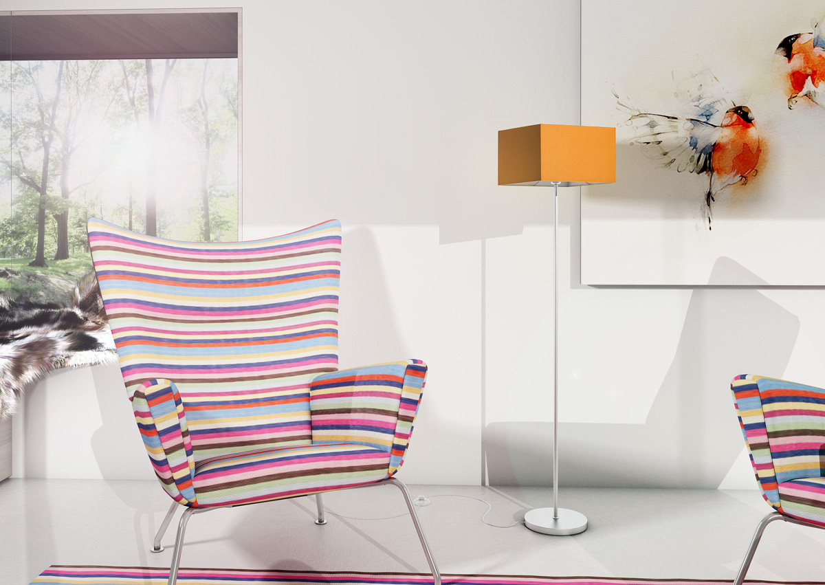 RENDL R11524 TEMPO Outlet svietidiel, Chintz oranžová/biele PVC