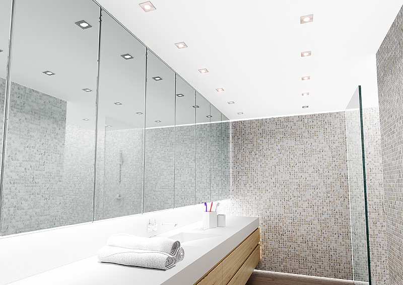 RENDL SPLASH SQ zápustná matný nikel 230V LED GU10 8W IP65