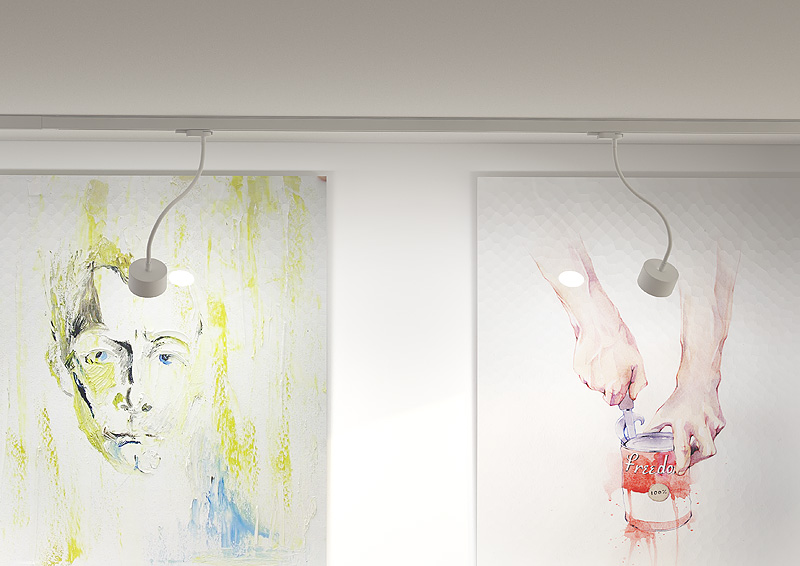 RENDL PIXIE na husom krku, na trojokruh. lištu biela 230V LED GX53 7W