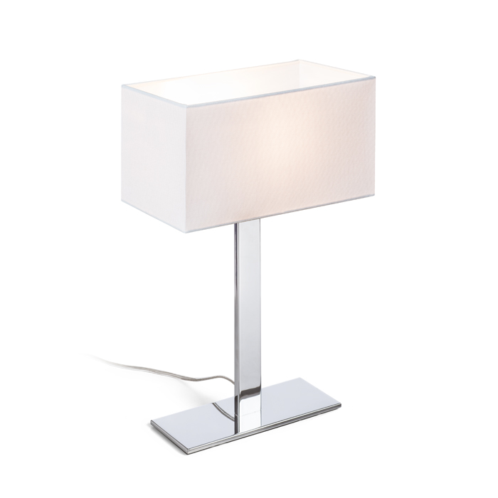 RENDL PLAZA M stolná biela chróm 230V LED E27 15W
