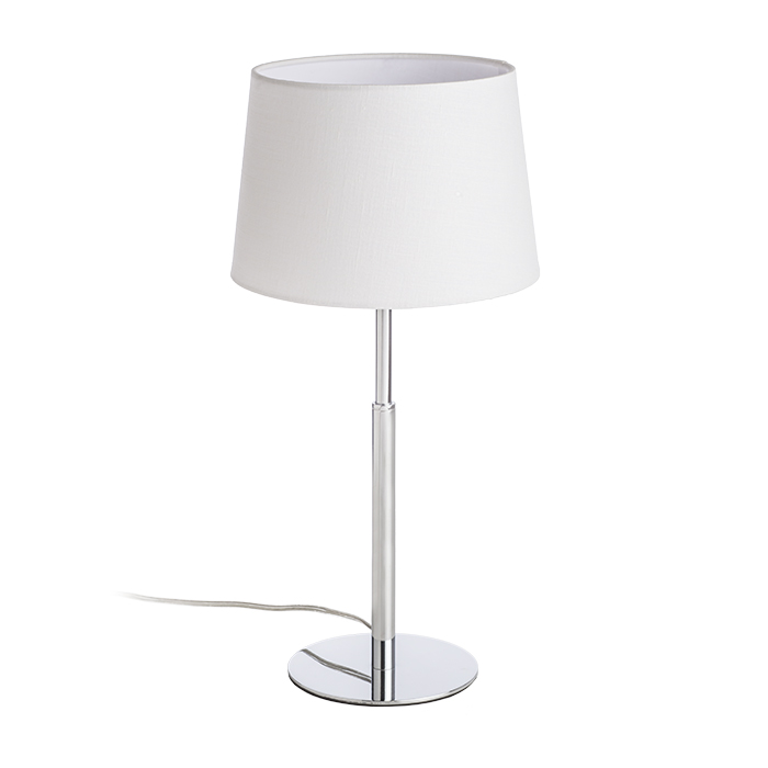 RENDL R11986 BROADWAY stolná lampa, dekoratívne biela chróm