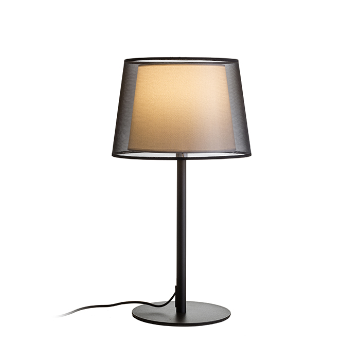RENDL R12484 ESPLANADE stolná lampa, dekoratívne transparentná čierna/biela chróm