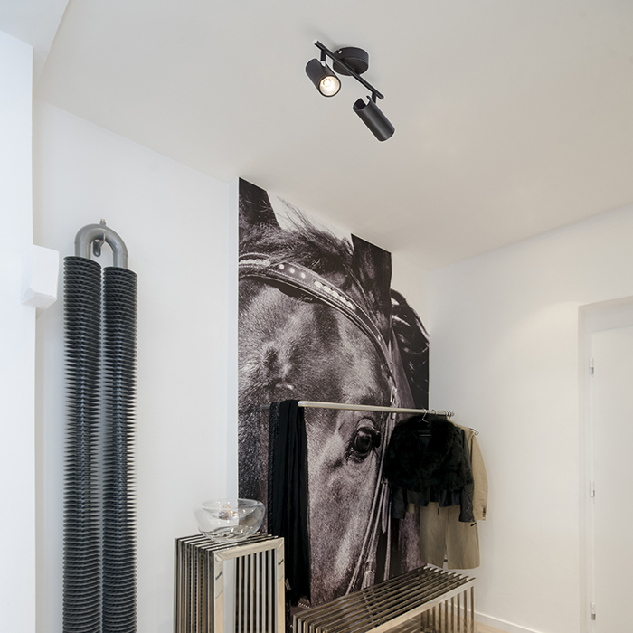 RENDL BOGARD II nástenná matná čierna 230V LED 2x5W 40° 3000K