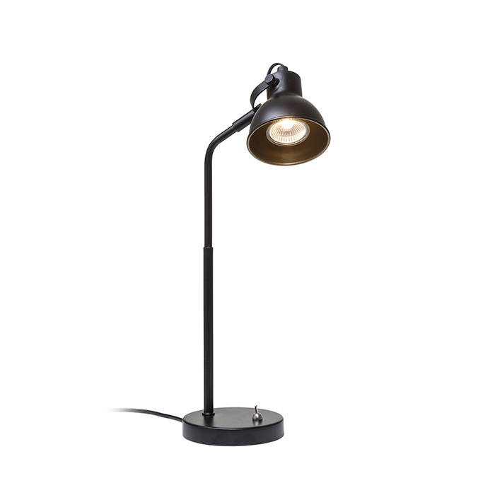 RENDL ROSITA stolná čierna/zlatá 230V LED GU10 9W