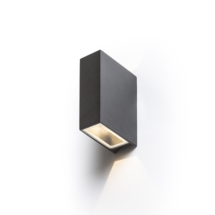 RENDL UKKO nástenná čierna 230V LED 2x3W 55° IP54 3000K