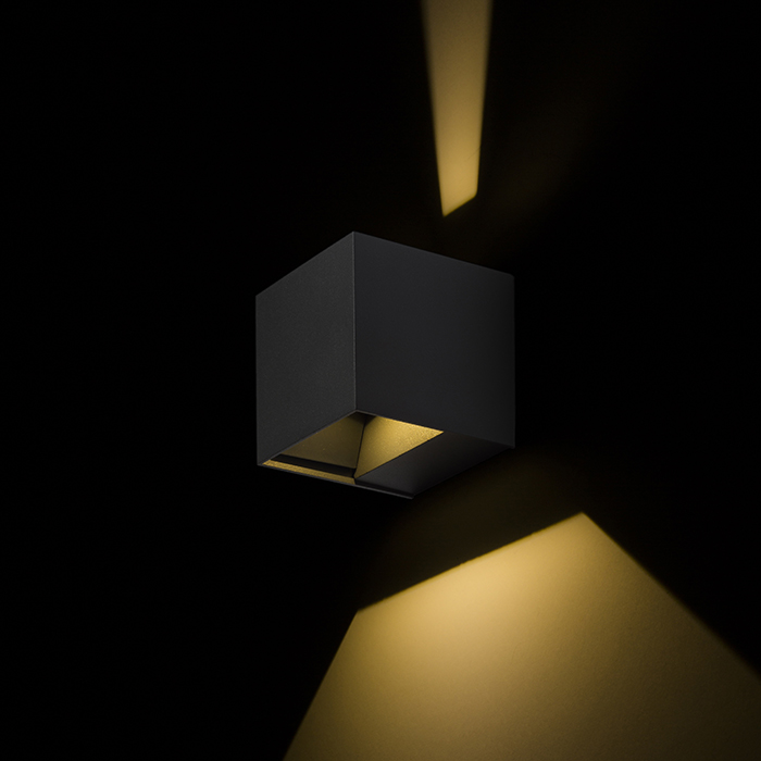 RENDL CARRE nástenná antracitová 230V LED 2x3W IP54 3000K