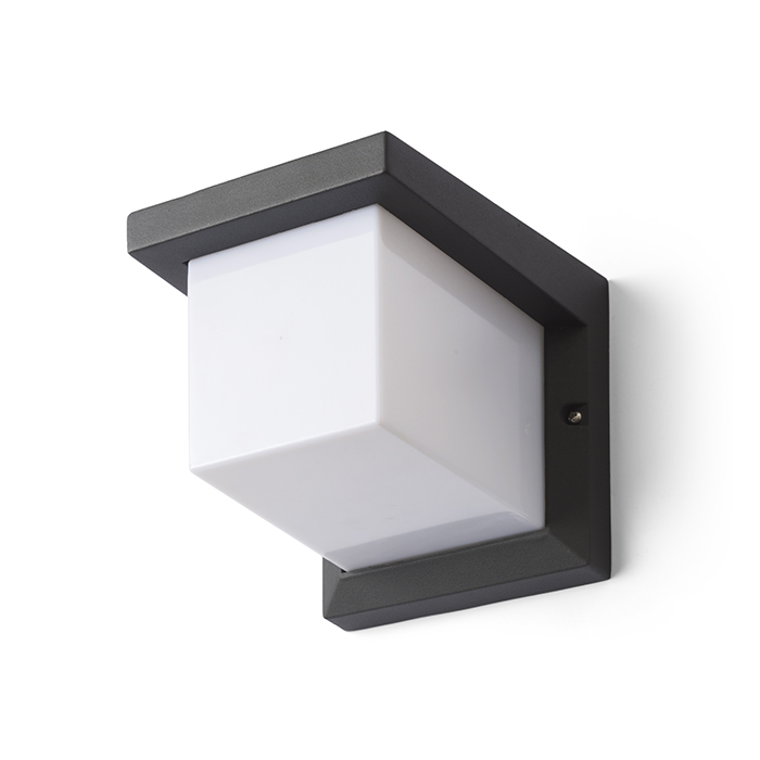RENDL HIDE SQ nástenná antracitová 230V LED E27 15W IP44