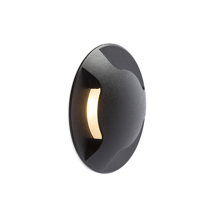 RENDL KICK III zápustná čierna 230V LED 3W IP54 3000K