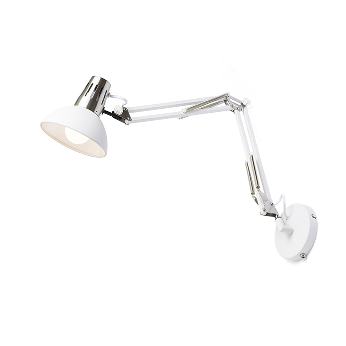 RENDL R12652 ANTE nástenná lampa, s ramenom biela matný nikel