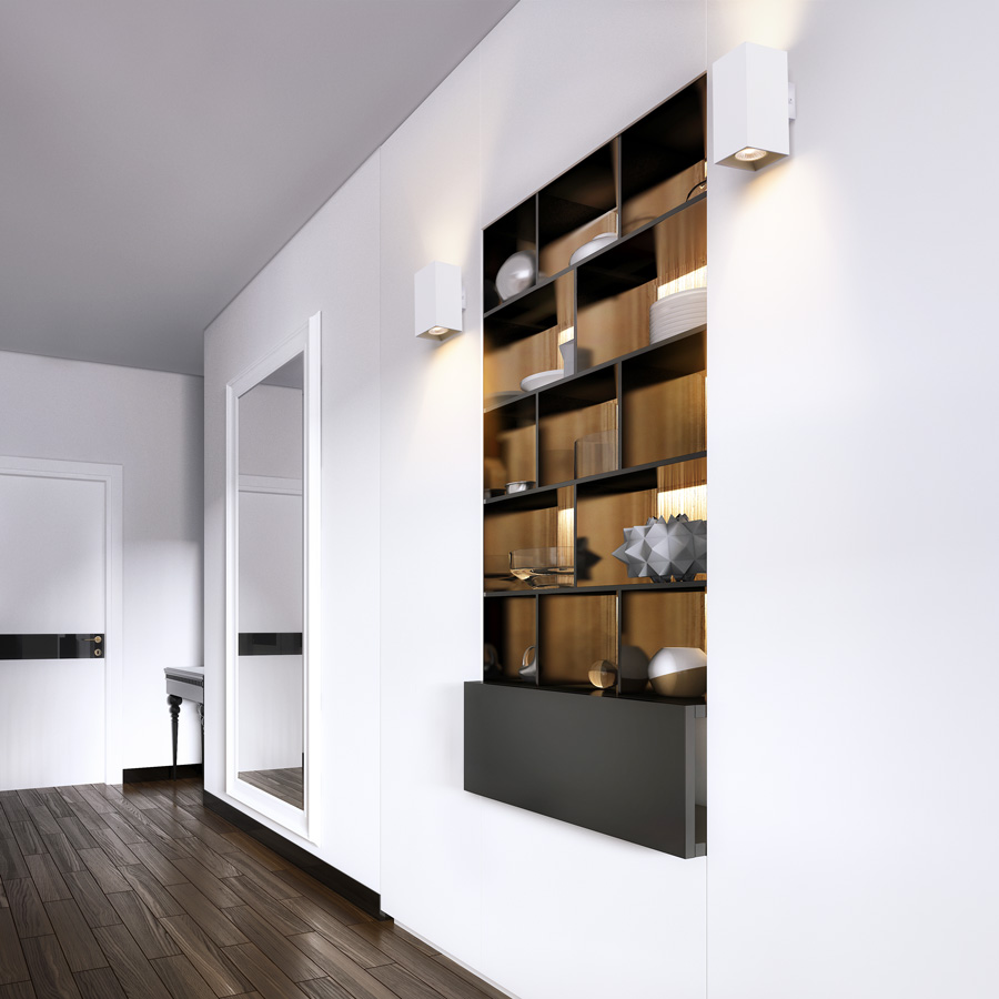 RENDL AGATE II nástenná matná biela 230V LED GU10 2x7W