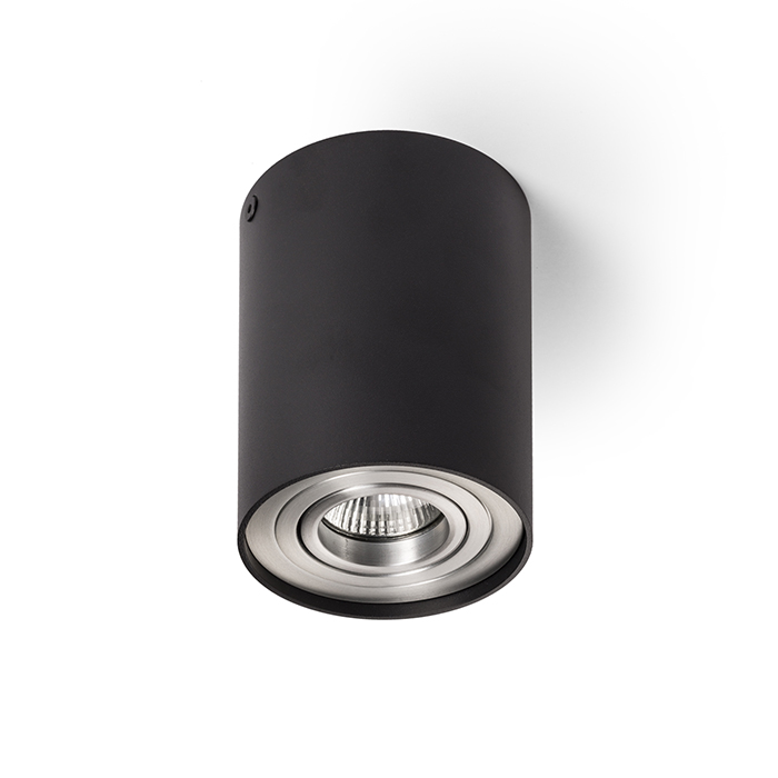 RENDL MILANO I stropná matná čierna česaný hliník 230V GU10 35W