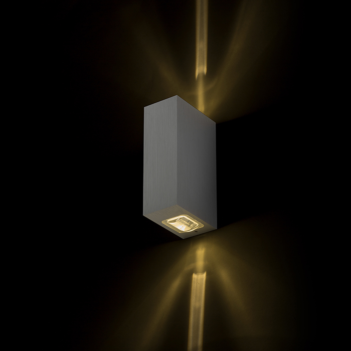 RENDL NICK II nástenná česaný hliník 230V LED 2x3W 10° IP54 3000K