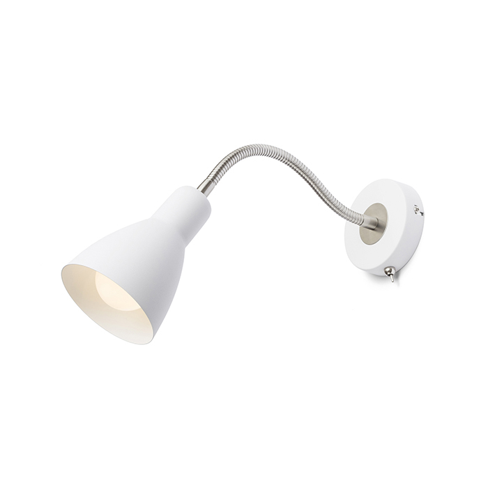 RENDL KAYA nástenná biela matný nikel 230V LED E27 15W