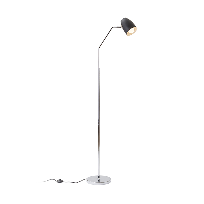 RENDL R12989 PRAGMA stojanová lampa, na čítanie čierna chróm