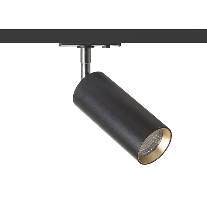 RENDL MAVRO na jednookr. lištu čierna/zlatá 230V LED 12W 38° 3000K