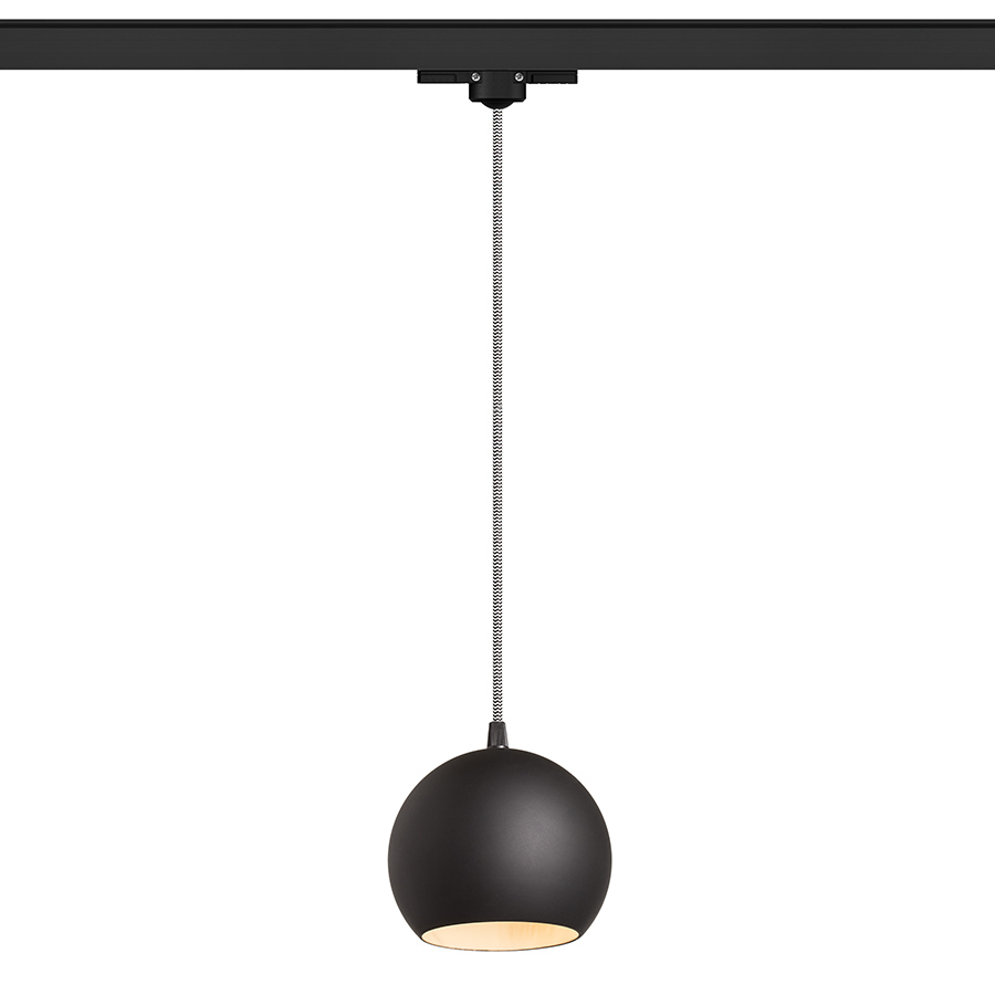 RENDL COPA na trojokruh. lištu čierna sklo 230V LED E27 11W