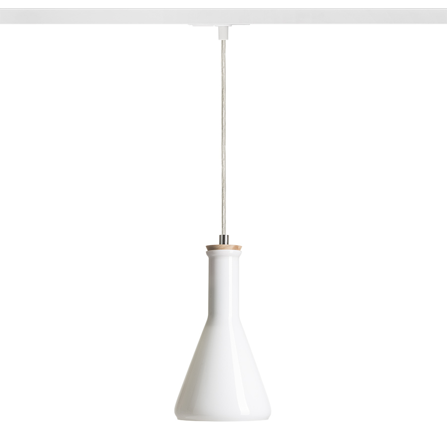 RENDL PULIRE CON na jednookr. lištu opálové sklo/drevo 230V LED E14 6W