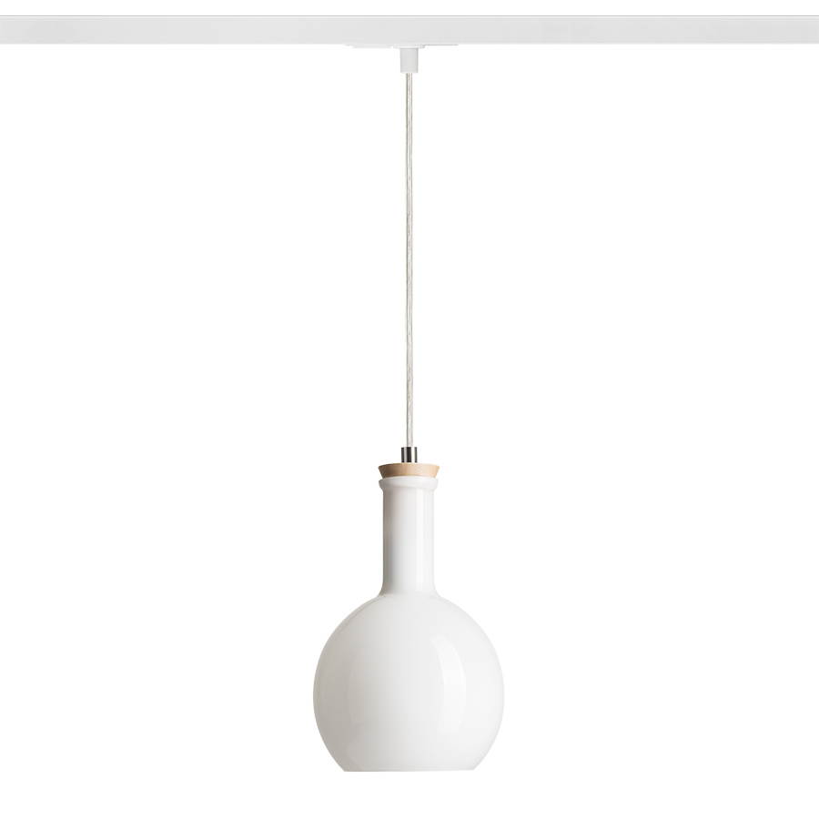 RENDL PULIRE RD na jednookr. lištu opálové sklo/drevo 230V LED E14 6W