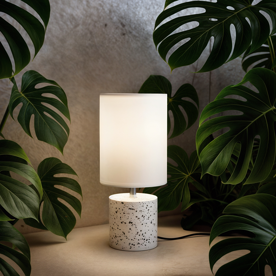 RENDL CAMINO stolná s tienidlom biela dekor teraso 230V LED E27 15W