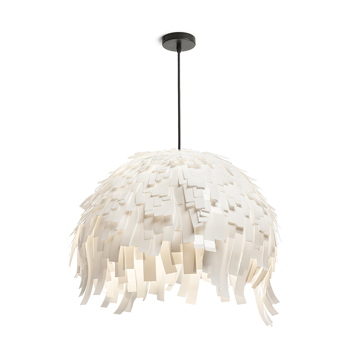 RENDL RARA závesná biele PVC/čierna 230V LED E27 15W