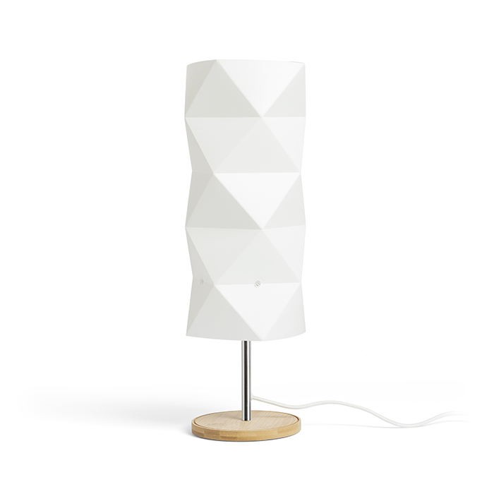 RENDL R13320 ZUMBA stolná lampa, dekoratívne biele PVC/drevo/chróm