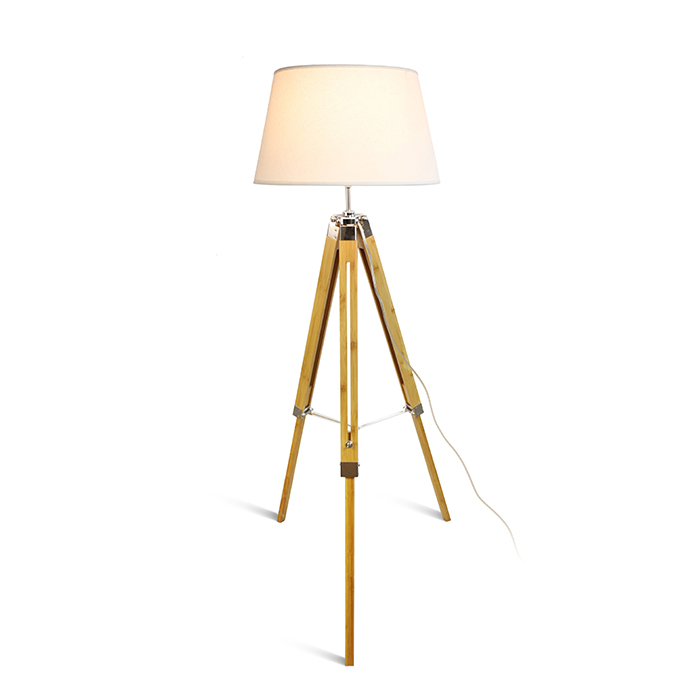 RENDL ALVIS stojanový podstavec bambus/chróm 230V LED E27 15W