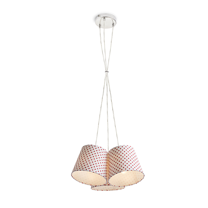 RENDL NANCY III závesná biela/červená 230V LED E14 3x11W