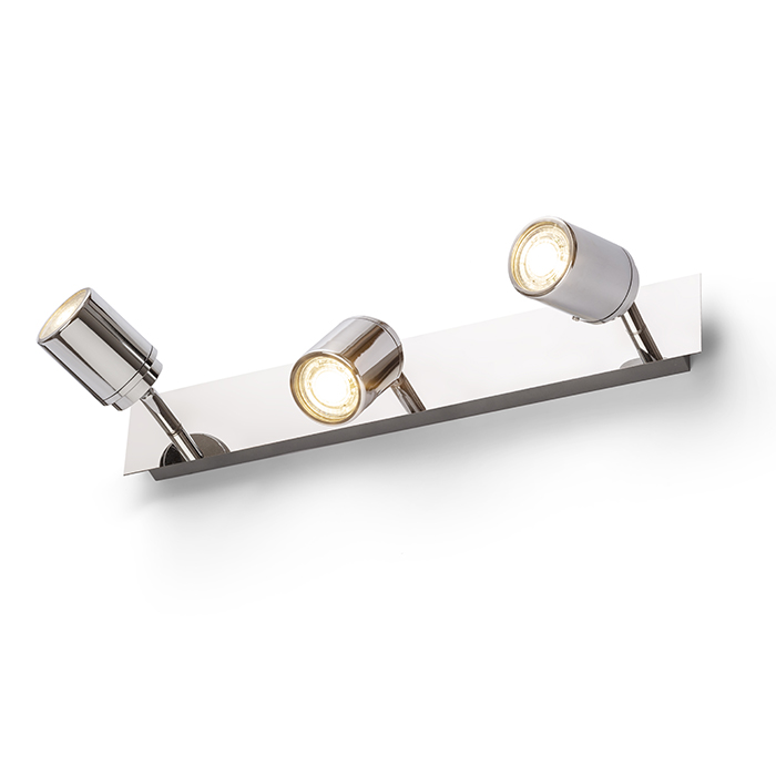 RENDL DUBLIN III prisadená chróm 230V GU10 3x9W IP44