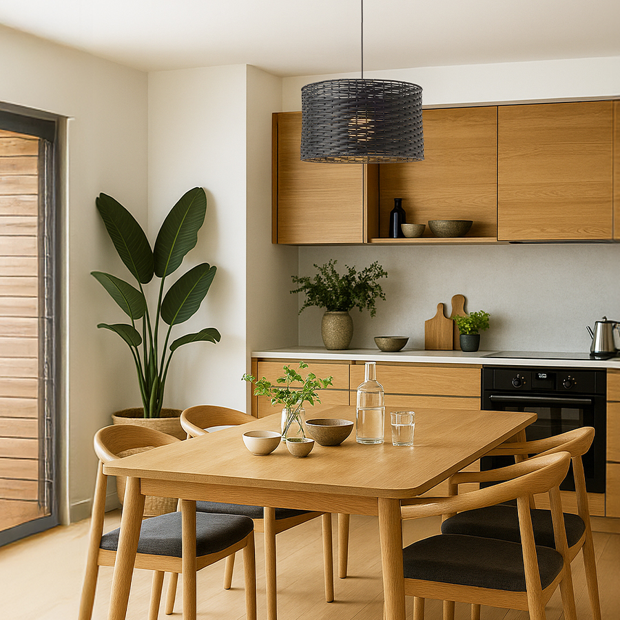 RENDL FIATLUX 41/24 závesná čierna bambus 230V LED E27 15W