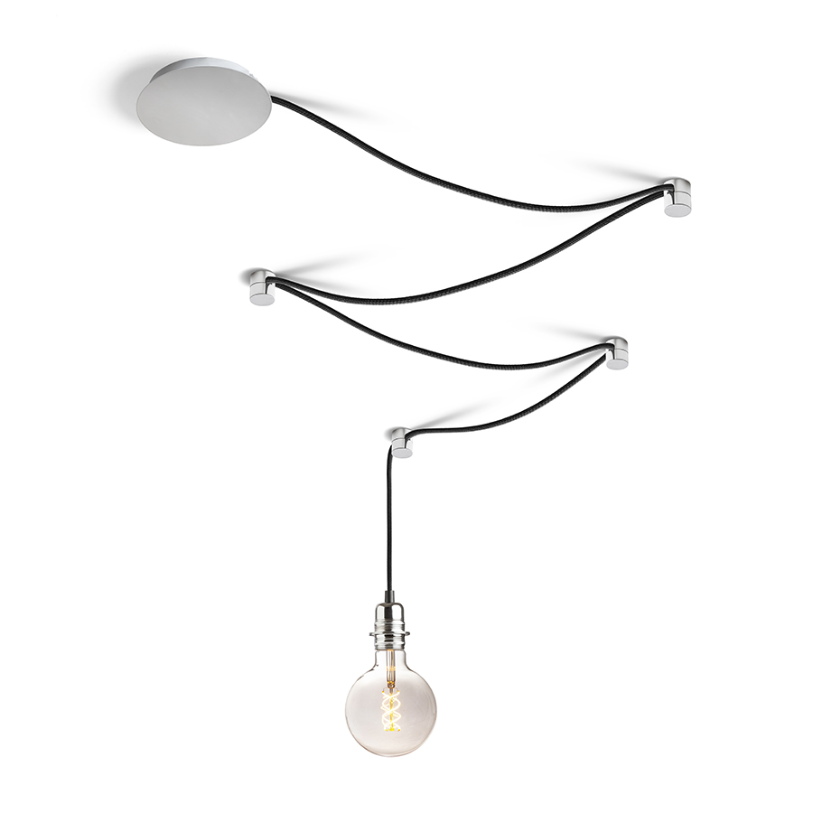 RENDL SPIDER I závesná súprava čierna chróm 230V LED E27 15W