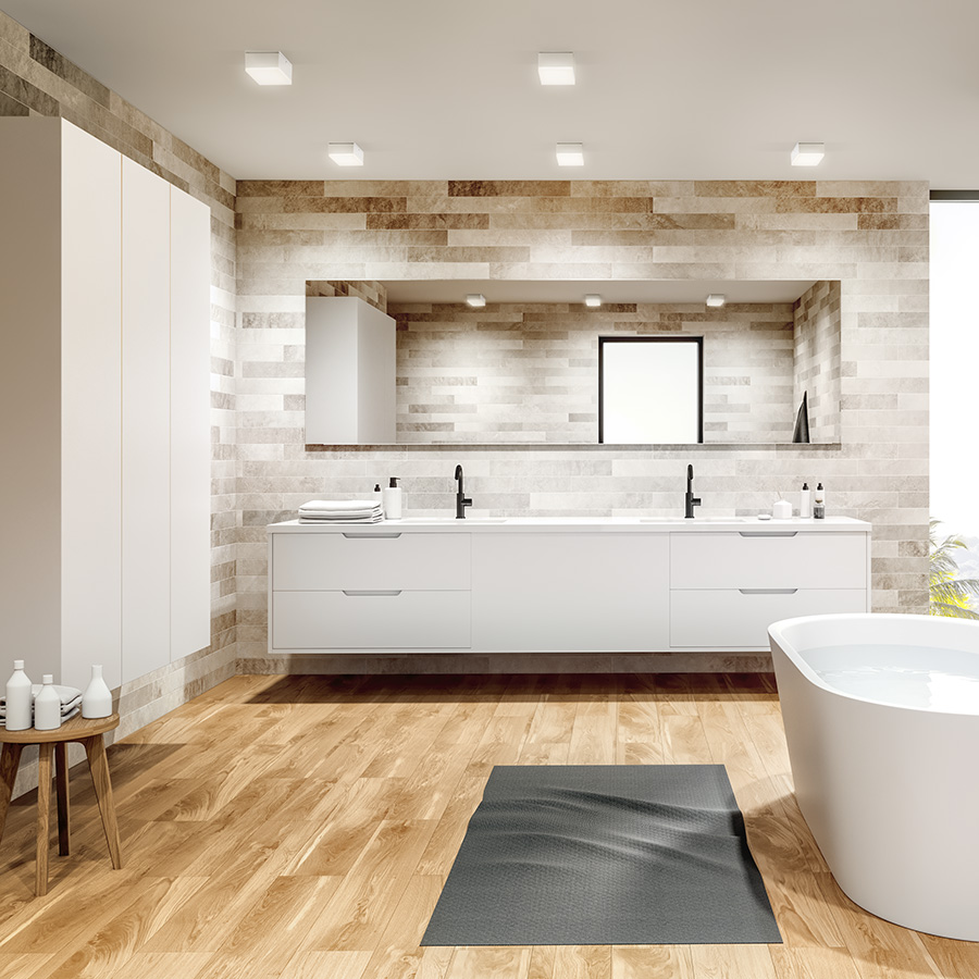 RENDL ORIN SQ stropná biela satinovaný akrylát 230V LED 10W IP54 3000K