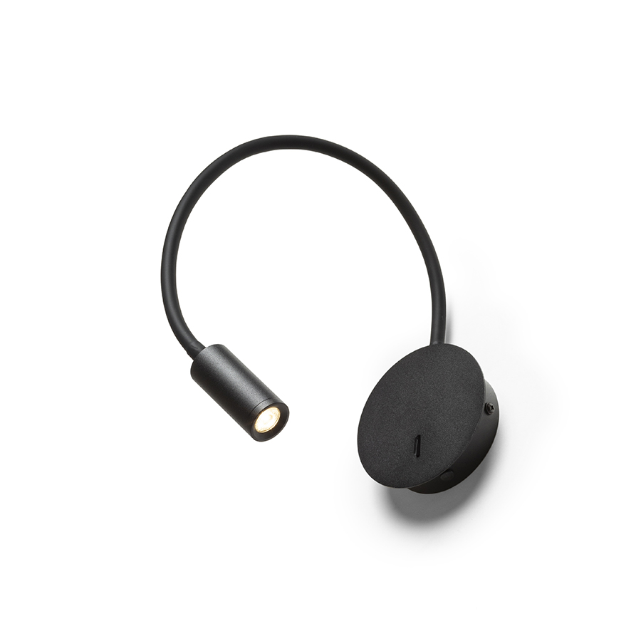 RENDL VALE nástenná čierna 230V LED 3W 30° 3000K