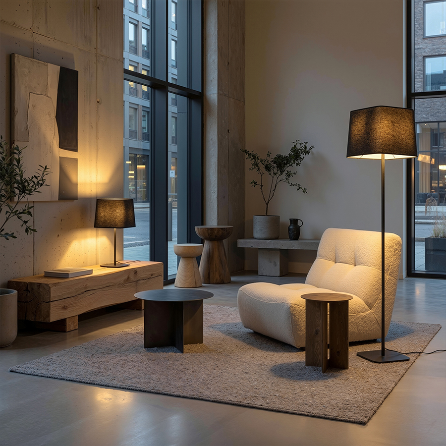 RENDL PERTH stolná čierna/čierna 230V LED E27 11W