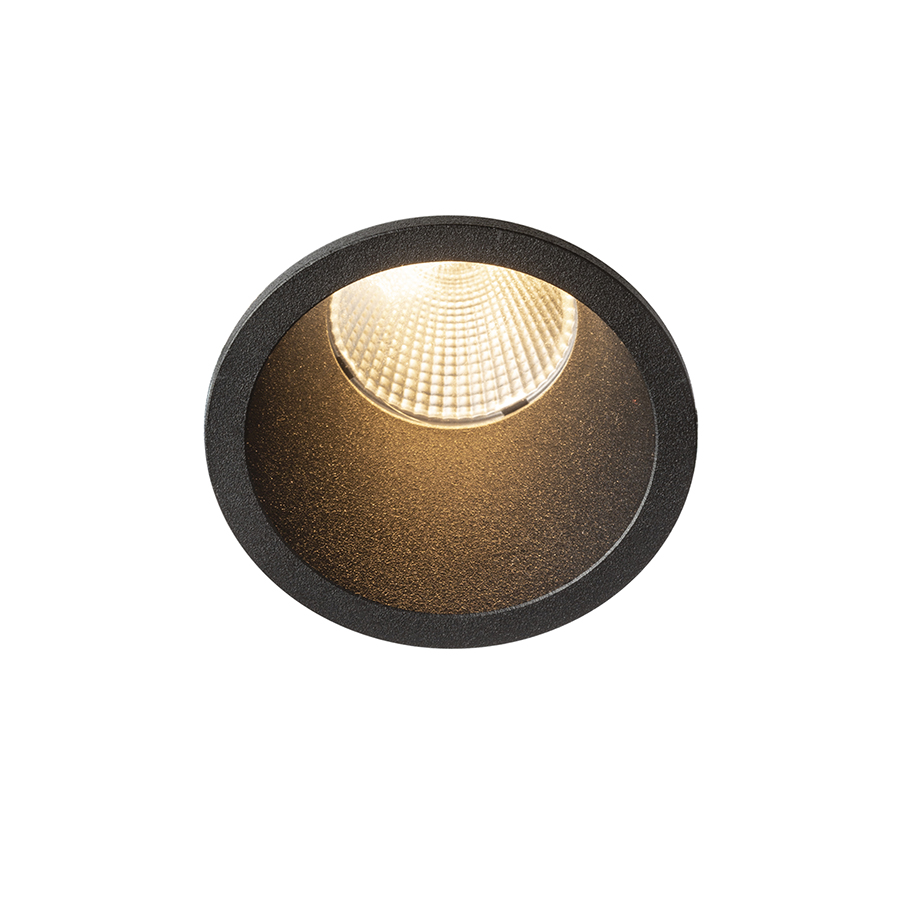 RENDL OWEN DIMM zápustná čierna 230V LED 7W 45° IP54 3000K - 1800K