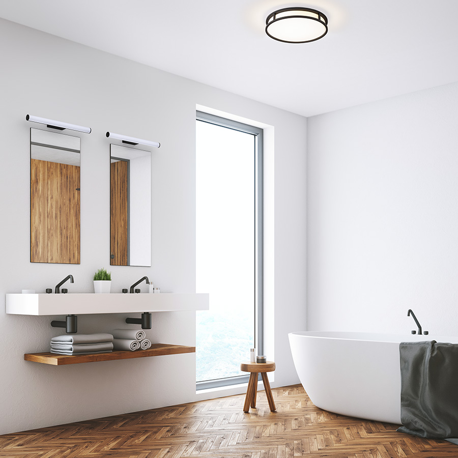 RENDL GRANDE LED 35 stropná opálové sklo/čierna 230V LED 24W IP44 3000K