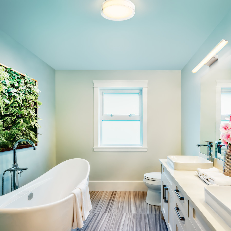 RENDL VENICE LED 30 stropná číre sklo/opálové sklo/chróm 230V LED 12W IP44 3000K