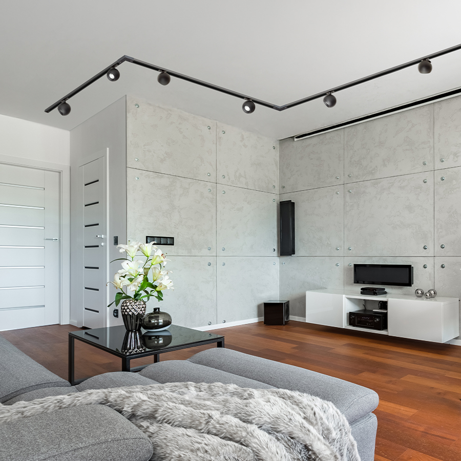 RENDL SIENA na jednookr. lištu čierna 230V LED GU10 9W