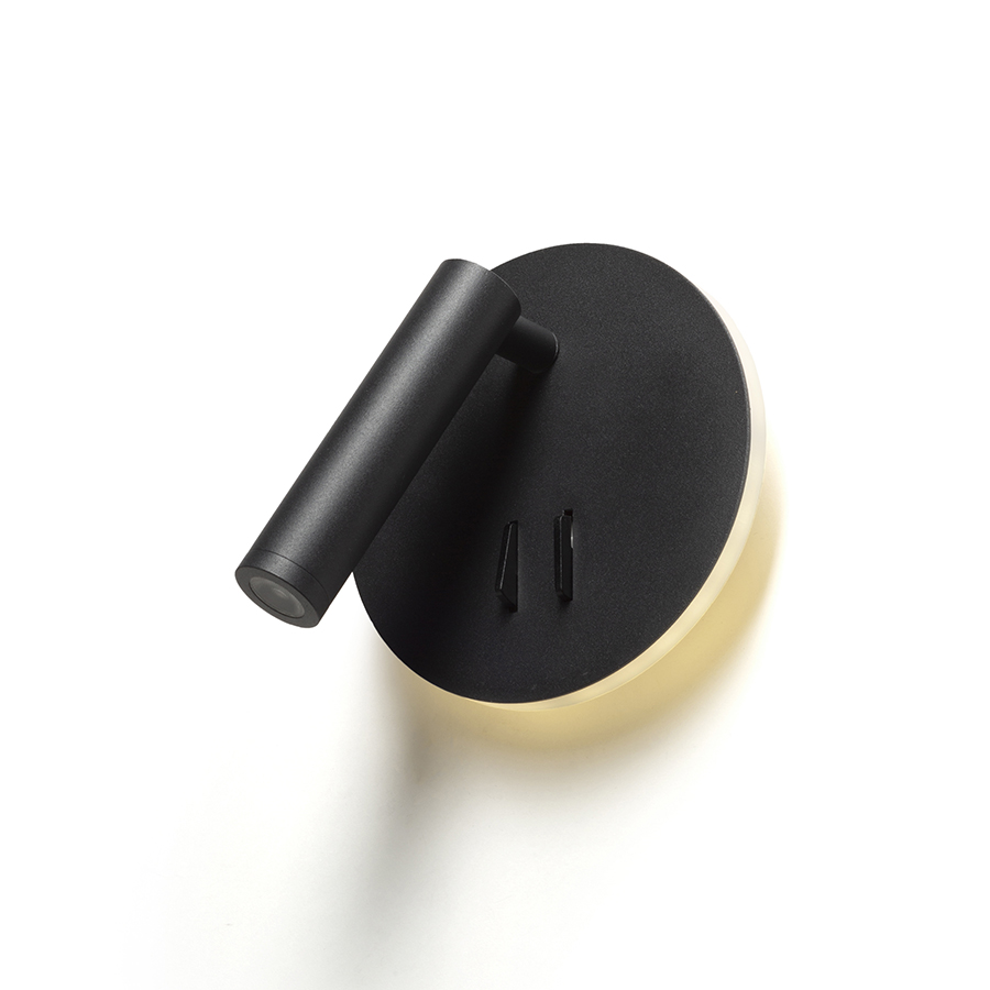 RENDL THALIA nástenná čierna satinovaný akrylát 230V LED 6+3W 3000K