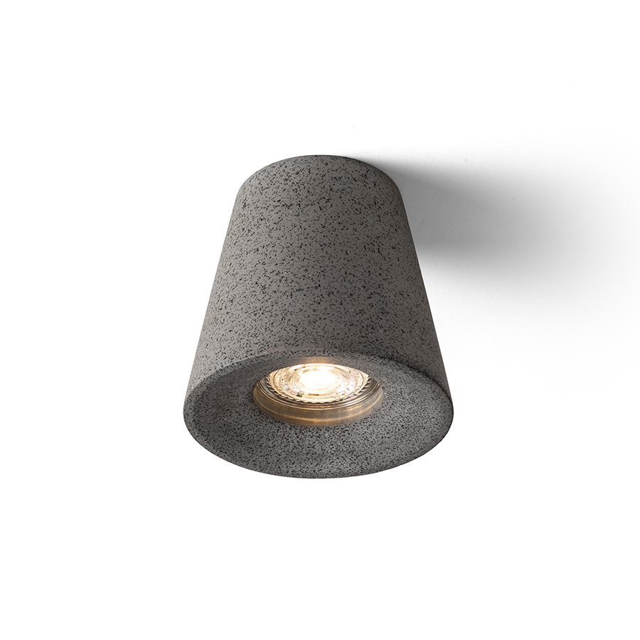 RENDL VOLCA stropná betón/dekor tmavý granit 230V LED GU10 5W