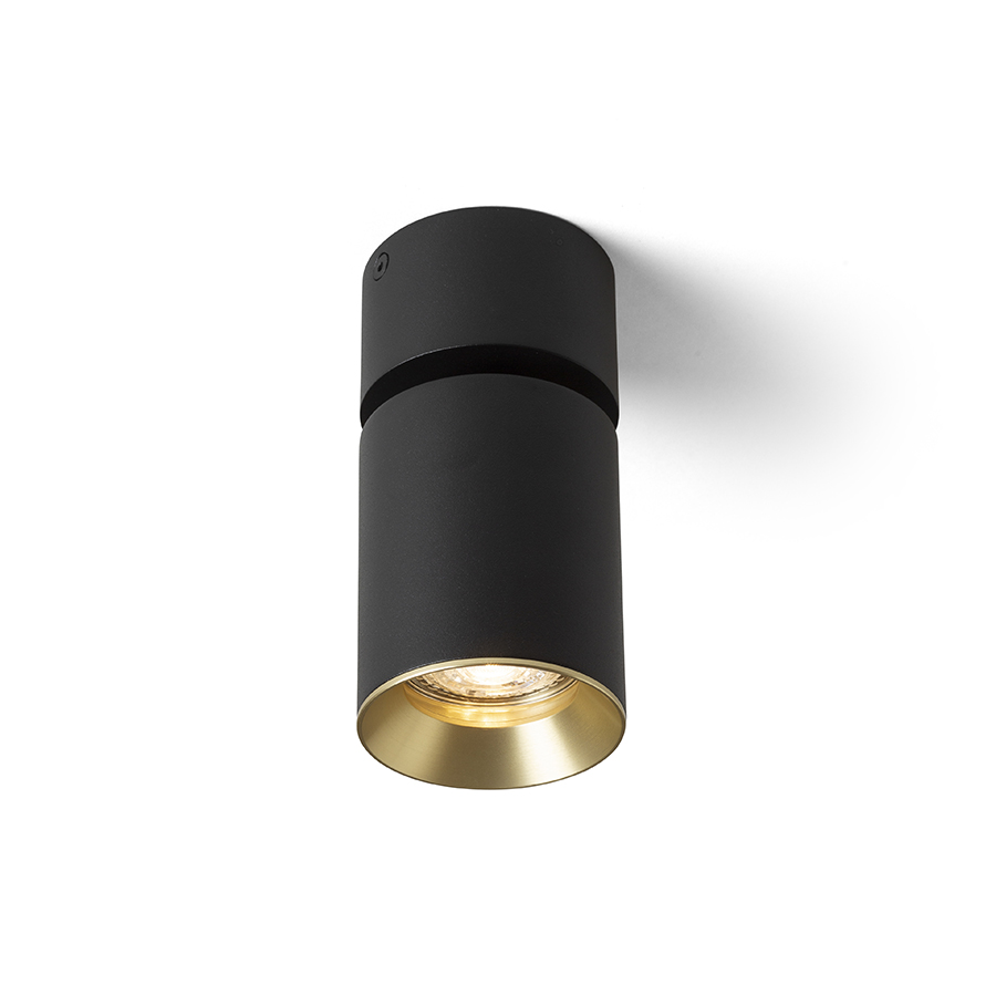 RENDL DARIO stropná čierna česaná mosadz 230V LED GU10 9W