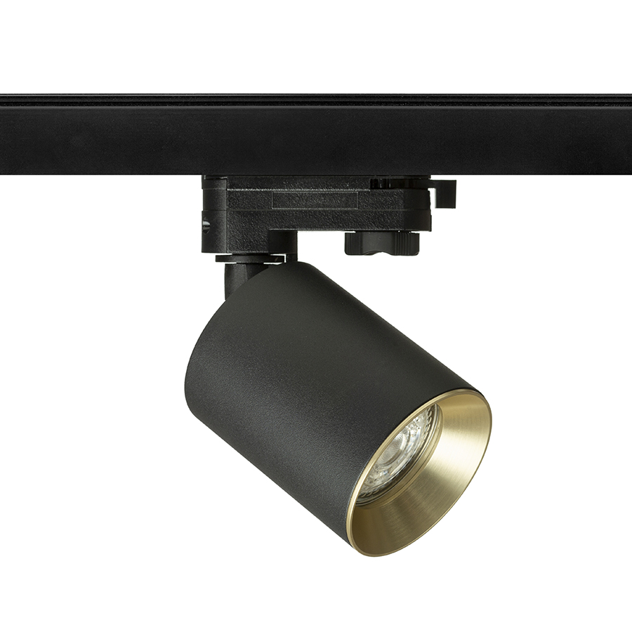 RENDL DARIO na trojokruh. lištu čierna česaná mosadz 230V LED GU10 9W