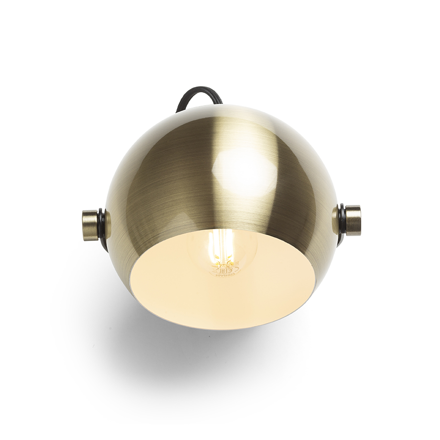 RENDL AGNETA prisadená česaná mosadz/čierna 230V LED E27 11W