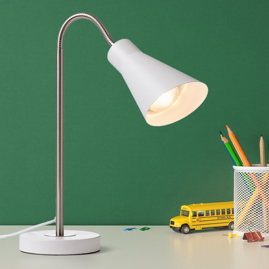 RENDL ANIKA stolná matná biela matný nikel 230V LED E27 15W