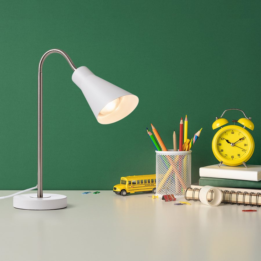 RENDL ANIKA stolná matná biela matný nikel 230V LED E27 15W