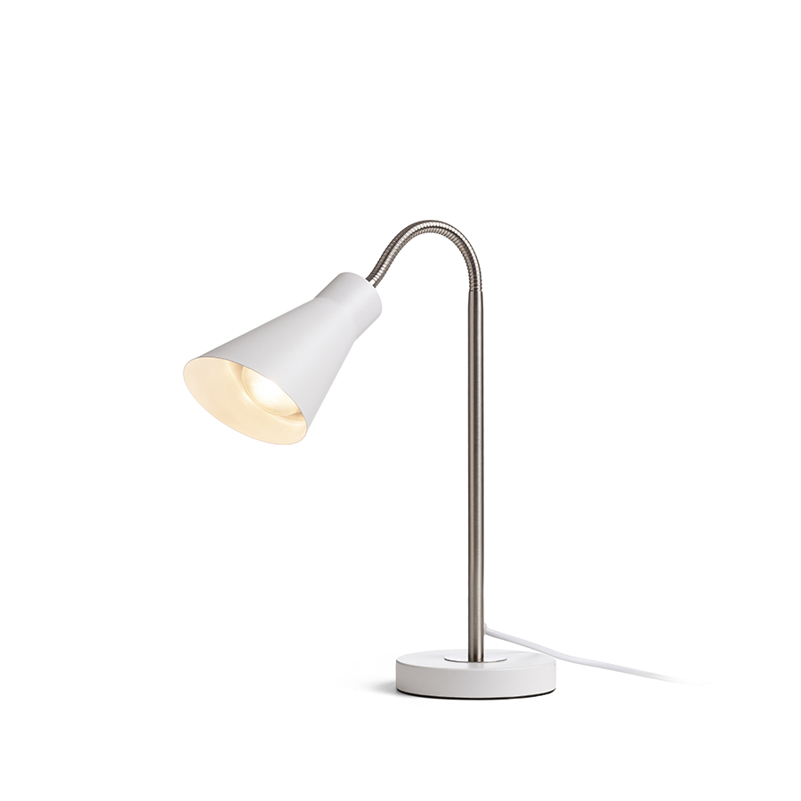 RENDL R13905 ANIKA stolná lampa, pracovné matná biela matný nikel